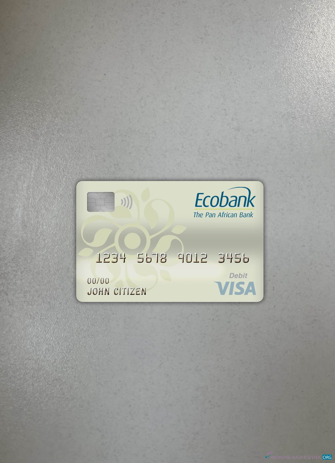 Download Burkina Faso Ecobank bank visa debit card photolook front Photoshop template